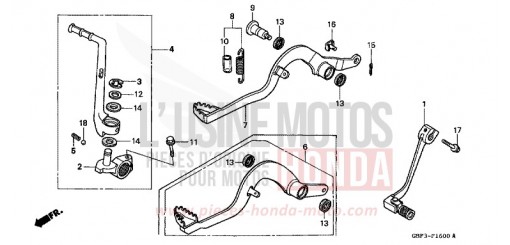 PEDALE/BIE. DE DEMARREUR DE KICK CR80RBW de 1998